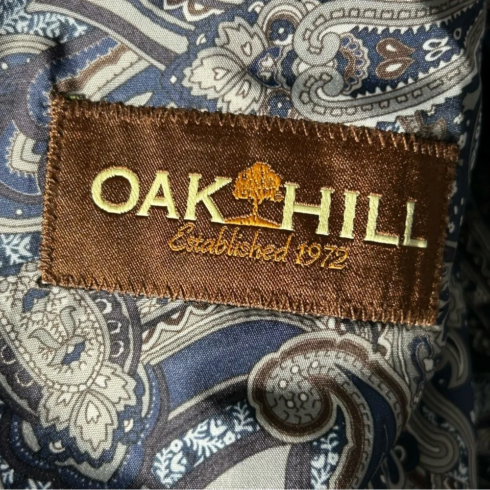 Oak Hill Blazer Mens 2XL 50 52R Blue Velvet‎ Business Event Travel Paisley Lined